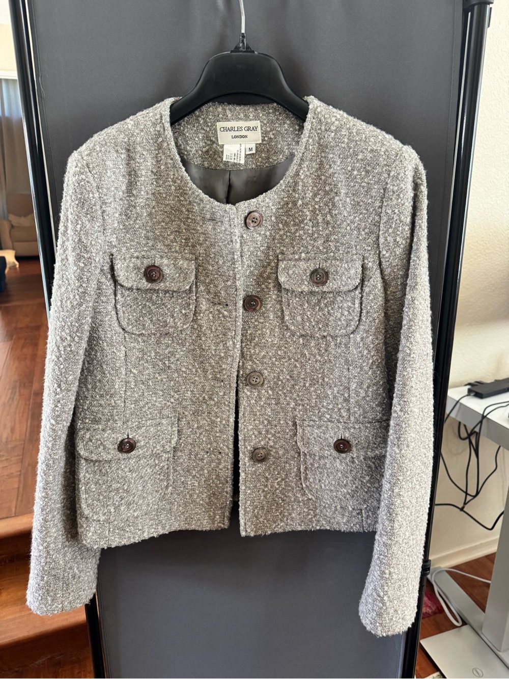 Charles Gray London Women's Gray Bouclé Pocket Blazer